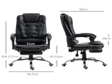 Executive Office Chair, PU Leather Home Office Chair with Swivel Wheels, Reclining Backrest, T3398P328187