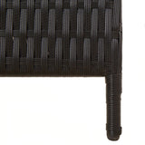 Room Divider 3 Panels Black Poly Rattan 365356
