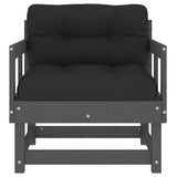 Garden Chair Grey Solid Pine Wood, Plywood, Oxford Fabric Modular 825445