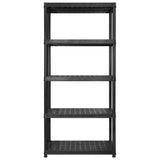 Storage Shelf 5-Tier Black 340x40x185 cm Plastic 3059861