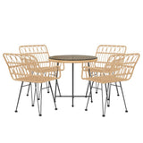 5 Piece Garden Dining Set Poly Rattan 3157841