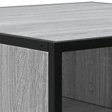 ZNTS Coffee Table Grey Sonoma 80x80x30 cm Engineered Wood and Metal 848772