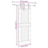 Sliding Door NARVIK Natural and Black 85 x 210 cm 3445337