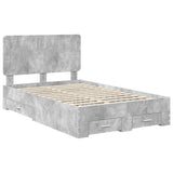 Bed Frame Concrete Grey 120 x 190 cm Engineered Wood 3412813
