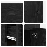 Desk with Cabinet Black Oak 154.5 x 50 x 75 cm Engineered Wood 3402679