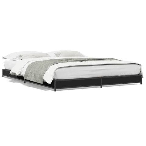 ZNTS Bed Frame without Mattress Black 120x200 cm 845151