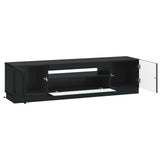 LED TV Cabinet Black Engineered Wood 897786