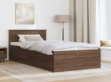 Bed Frame with Headboard Brown Oak 120 x 200 cm Engineered Wood 3408612