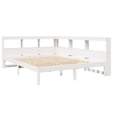 Bookcase Bed without Mattress White 160x200 cm Solid Wood Pine 3324312