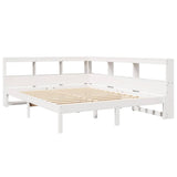 Bookcase Bed without Mattress White 160x200 cm Solid Wood Pine 3324312