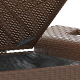 Garden Bench with Cushion Brown 116x46x57 cm Poly Rattan 363419