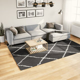 Shaggy Rug PAMPLONA High Pile Modern Black and Cream 200x280 cm 375415