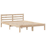 ZNTS Bed Frame without Mattress 135x190 cm Double Solid Wood Pine 3305816