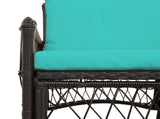 Garden Chair with Cushion Black 73 x 61 x 77 cm Poly Rattan 42006225