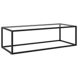 Coffee Table Black with Tempered Glass 120x60x35 cm 322883