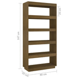 Book Cabinet/Room Divider Honey Brown 80x35x167 cm Solid Pinewood 810897