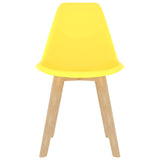Dining Chairs 6 pcs Yellow Plastic 289118