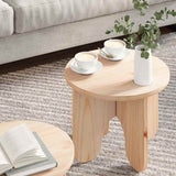 Coffee Table 2 pcs Natural Solid Pine wood 873553