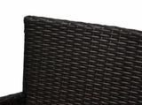 2 Pieces Outdoor PE Rattan Dining Chairs Set with Cushion, Garden Armchair with Armrests, High T3398P320070