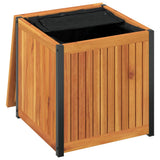 Outdoor Cushion Box 45x45x45/53 cm Solid Wood Acacia and Steel 367607