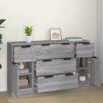 3 Piece Sideboard Set Grey Sonoma Engineered Wood 3115826