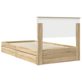 Storage Bed with Drawer Sonoma Oak 100 x 200 cm Engineered Wood 3410828