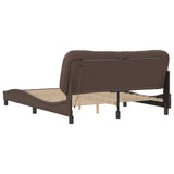 Bed Frame with LED without Mattress "Hvar" Brown 160x200 cm 3213943