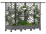 Raised Bed with Trellis and Roof Light Grey 164 x 40 x 127 cm 3423123
