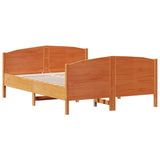 Bed Frame without Mattress Wax Brown 150x200 cm King Size Solid Wood Pine 3216172