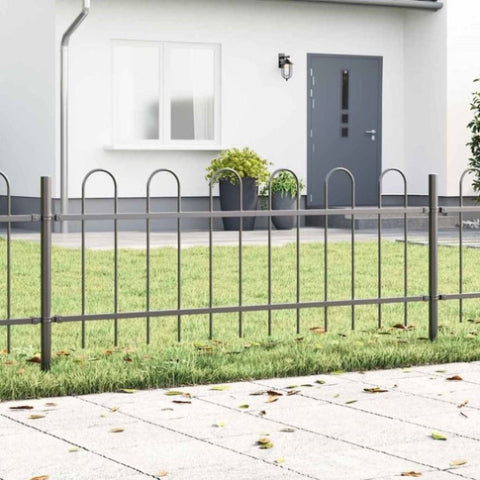 Garden Fence Grey 5.1 x 0.6 m Powder-coated steel 3334053