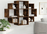 Wall Shelf Smoked Oak 90 x 25 x 90 cm Engineered Wood 8012176