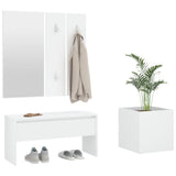 Hallway Furniture Set White Engineered Wood 3082053