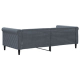 Day Bed without Mattress Dark Grey 90x190 cm Velvet 354261