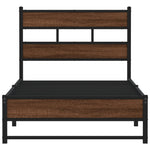 Metal Bed Frame without Mattress Brown Oak 80x200 cm 4017317