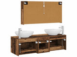 Bathroom Furniture Set 4 pcs Old Wood Engineered Wood and Glass 3406989