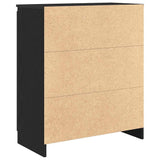 Sideboard with Drawers Black Oak 71x35x84 cm Engineered Wood 861581