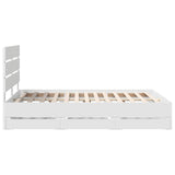 Bed Frame with Drawer White 150 x 200 cm Engineer Wood 3411823