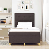 Box Spring Bed with Headboard Dark brown 120 x 200 cm Fabric 3339612