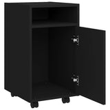 803048 Side Cabinet with Wheels Black 33x38x60 cm Engineered Wood