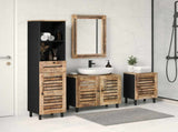 Bathroom Cabinet Set 4 pcs Natural Solid Mango Wood 3310167