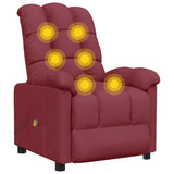 Massage Chair Wine Red Fabric 289809