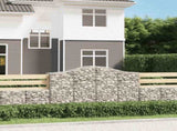 Arched Gabion Baskets 8 pcs 200x50x120/140 cm Galvanised Iron 3145667