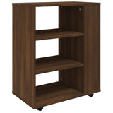 Rolling Cabinet Brown Oak 60x35x75 cm Engineered Wood 815968