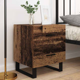 Bedside Cabinet 2 pcs Old Wood and Black 40 x 35 x 47.5 cm 884067