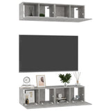 TV Cabinets 4 pcs Concrete Grey 60x30x30 cm Engineered Wood 3079059