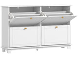 Narrow Shoe Storage Cabinet, Slim Shoe Cabinet with 4 Flip Drawers, Adjustable Shelves for 16 Pairs T3398P377998