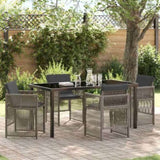 Garden Dining Set 5 pcs Grey Powder-Coated Steel 3380655