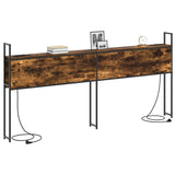 Storage Headboard with Charging Station Smoked oak 180 cm 859822