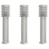 ZNTS Outdoor Floor Lamps 3pcs Silver 60 cm Stainless Steel 4006358