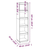 810856 Book Cabinet/Room Divider Grey 40x35x167 cm Solid Wood Pine